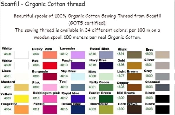 Organic thread, Scanfil, Organic sewing thread, GOTS certified organic threads