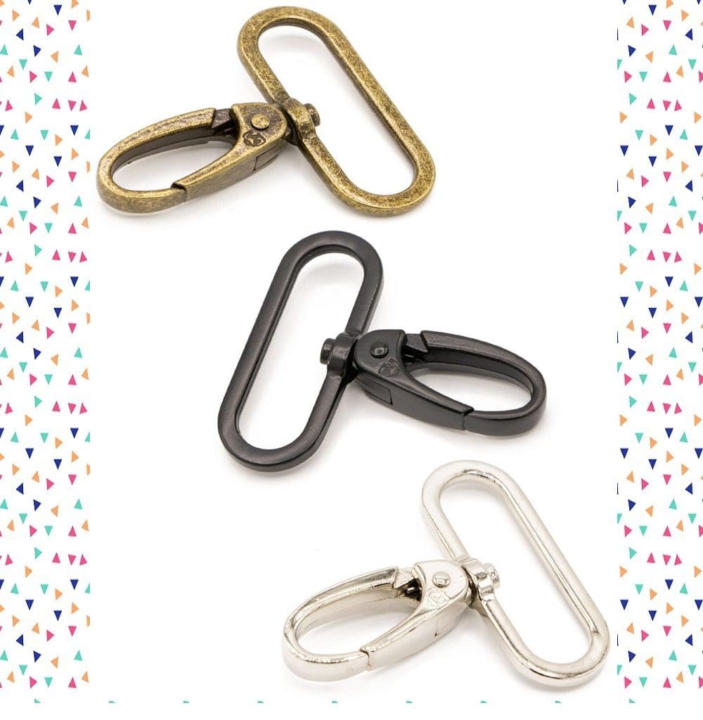 ByAnnie 1.5 Swivel Hooks. Nickel/Silver. 2 Pieces per pack. 1.5 (38mm)  Opening to hold 1.5 Strapping. High Quality Bag Making Hardware