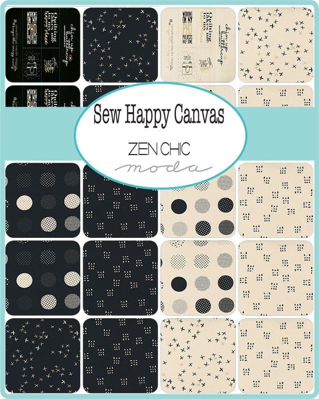 SEW HAPPY Zen Chic canvas fabric, by the half yard